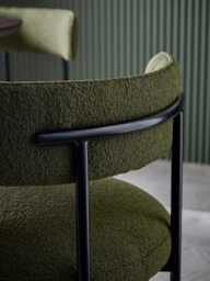 Upholstered Green Boucle Dining Chair - Set of 2 - thumbnail 3