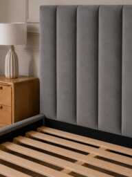 Ribbed Slate Grey Storage Bed - Super King - thumbnail 3