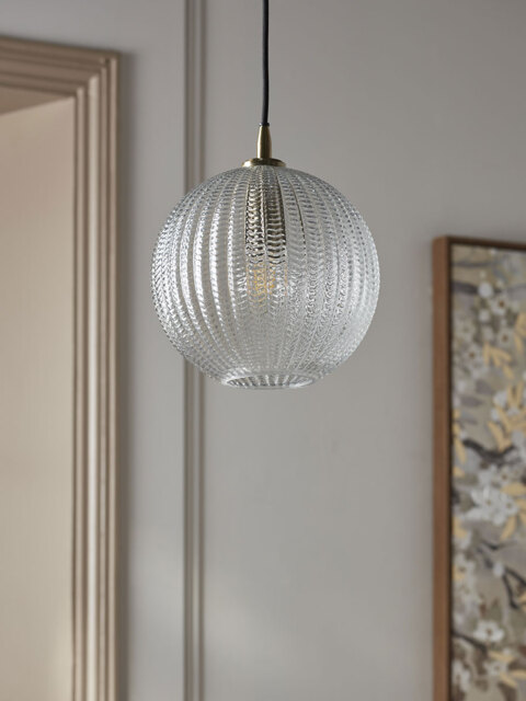 Herringbone Glass Pendant - Round - image 1
