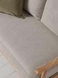 Curved Arm Mid Century Sofa - Linen - thumbnail 5