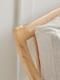 Curved Arm Mid Century Sofa - Linen - thumbnail 2