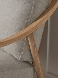 Curved Arm Mid Century Sofa - Linen - thumbnail 4