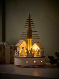 Christmas Tree Wooden Lit Village - thumbnail 2
