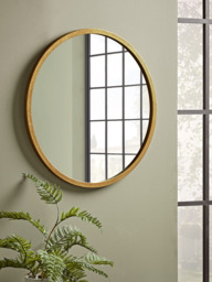 Antique Brass Bevelled Round Mirror - Small - thumbnail 3