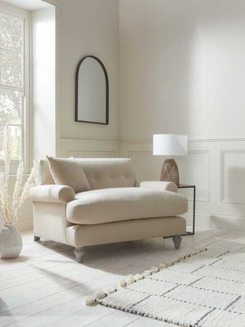 Visby Loveseat - Soft Grey Opulent Cotton Velvet - image 1