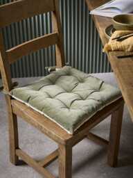 Plush Velvet Seat Pad - Laurel Green