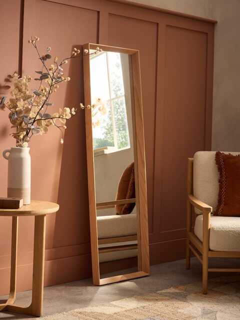 Oak Deep Framed Mirror - Full Length - image 1