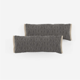 Side Cushions - Salt & Pepper Textured Weave