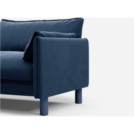 3 Seater LH Chaise Sofa - Midnight Blue Velvet - thumbnail 2