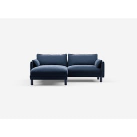 3 Seater LH Chaise Sofa - Midnight Blue Velvet - thumbnail 3
