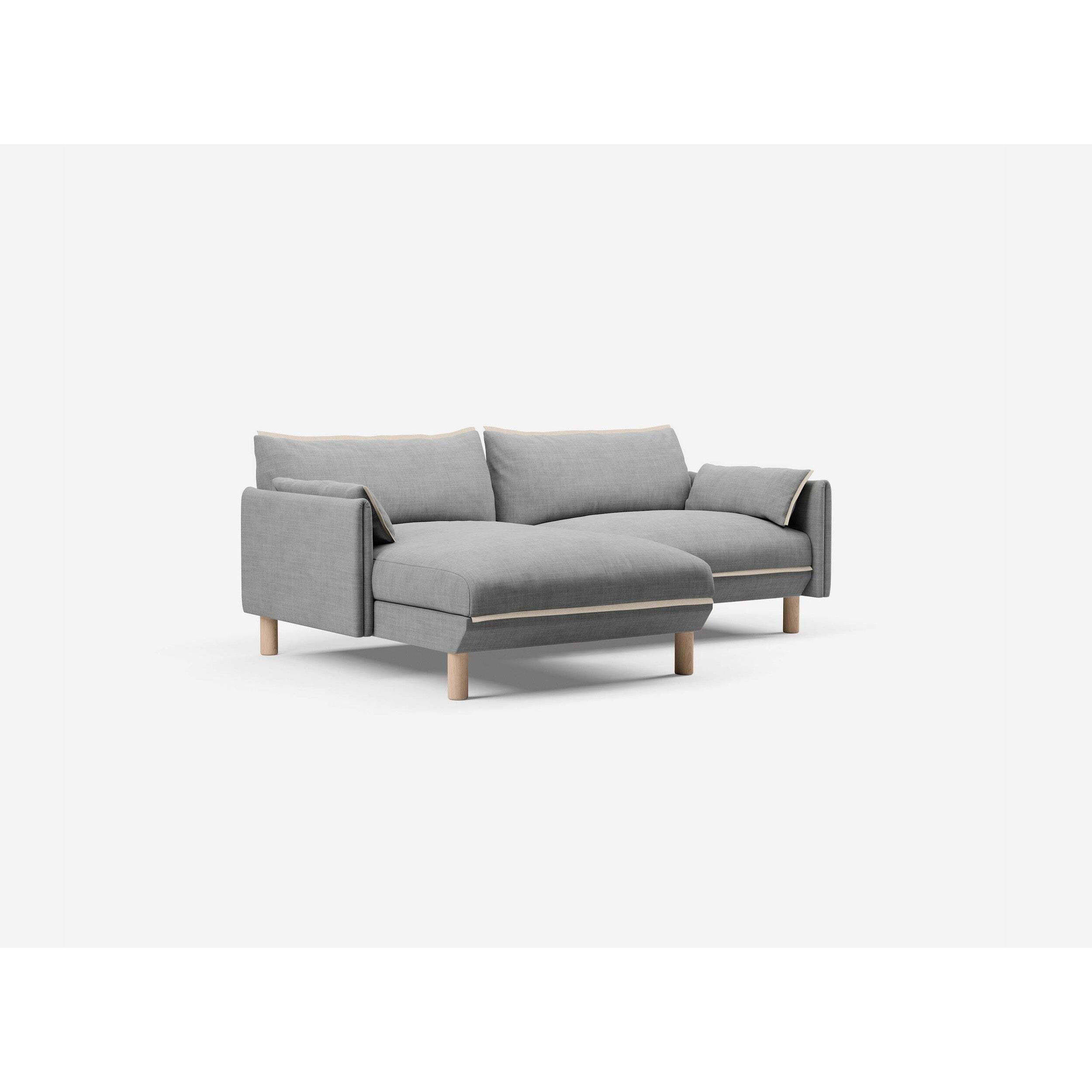 3 Seater LH Chaise Sofa - Light Grey Weave - image 1
