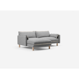 3 Seater LH Chaise Sofa - Light Grey Weave - thumbnail 1