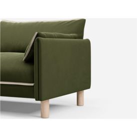 4 Seater LH Chaise Sofa - Dark Green Velvet - thumbnail 2