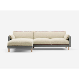 4 Seater LH Chaise Sofa - Light Grey Weave - thumbnail 3