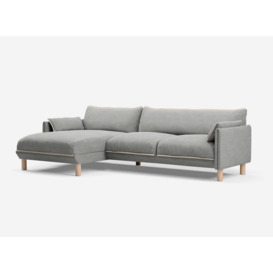 4 Seater LH Chaise Sofa - Light Grey Weave