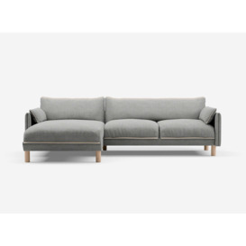 4 Seater LH Chaise Sofa - Light Grey Weave - thumbnail 3