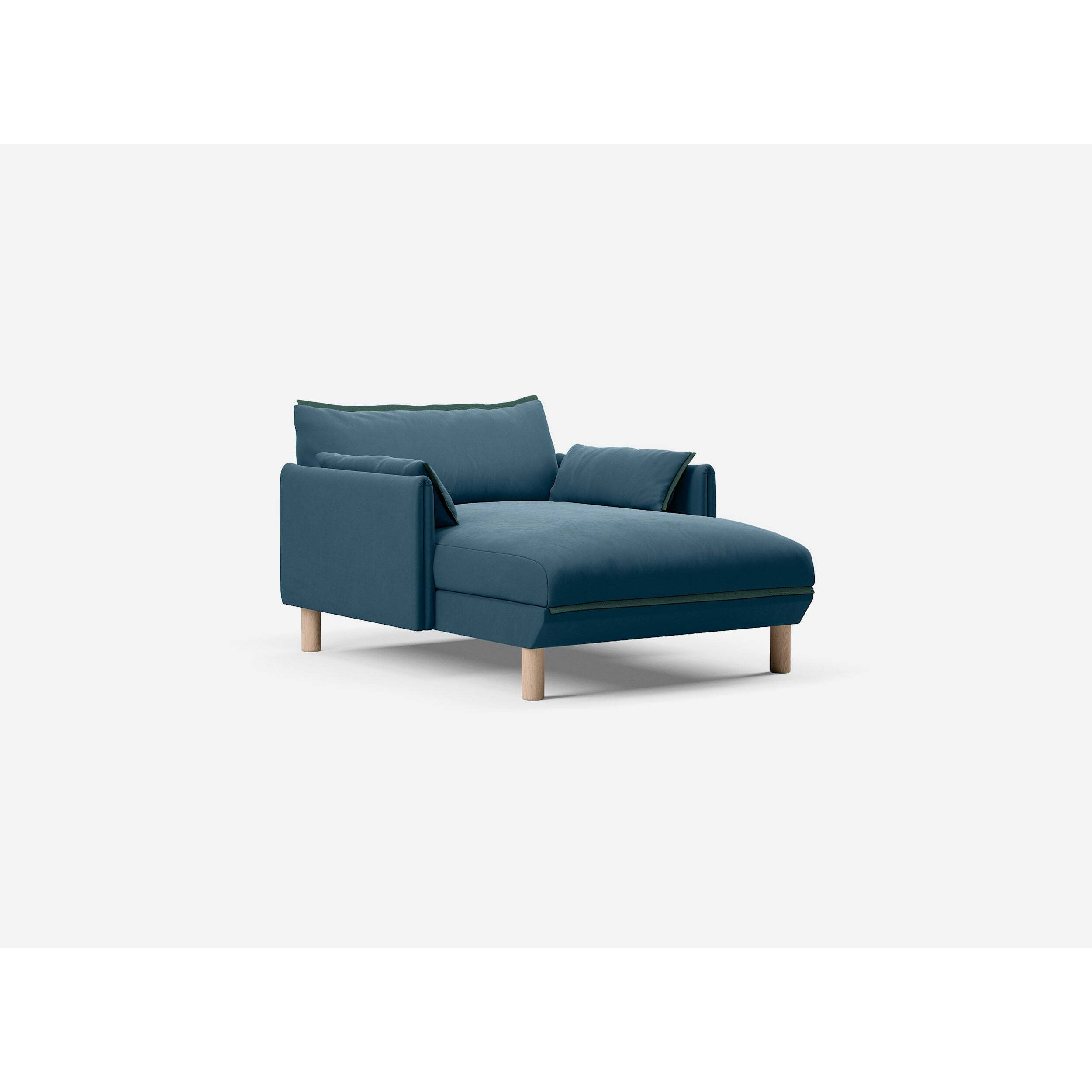 1.5 Seater Chaise Sofa - Teal Velvet - image 1