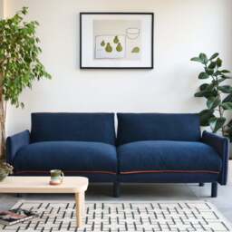 Cozy 3 Seater Sofa - Navy Cotton - thumbnail 2