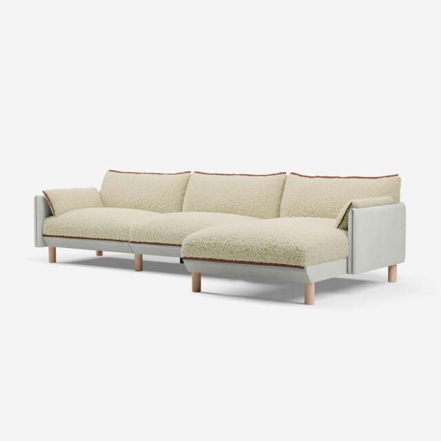 Cozy 5 Seater RH Chaise Sofa - Natural Cotton - image 1