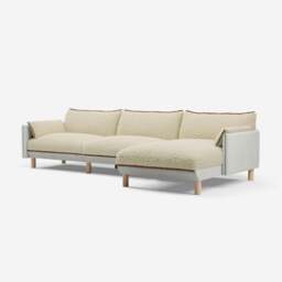 Cozy 5 Seater RH Chaise Sofa - Natural Cotton - thumbnail 1