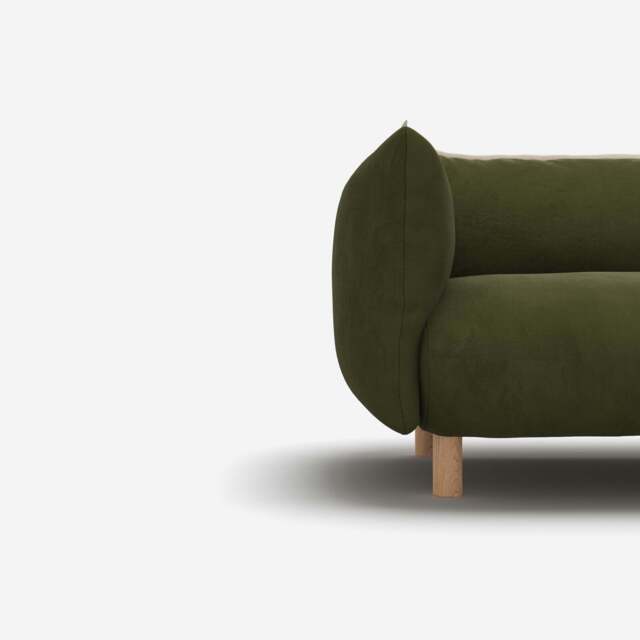 Pillow Dark Green Velvet Jacket - Natural Trim