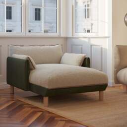 Cozy 1.5 Seater Chaise Sofa - Dark Green Velvet - thumbnail 2