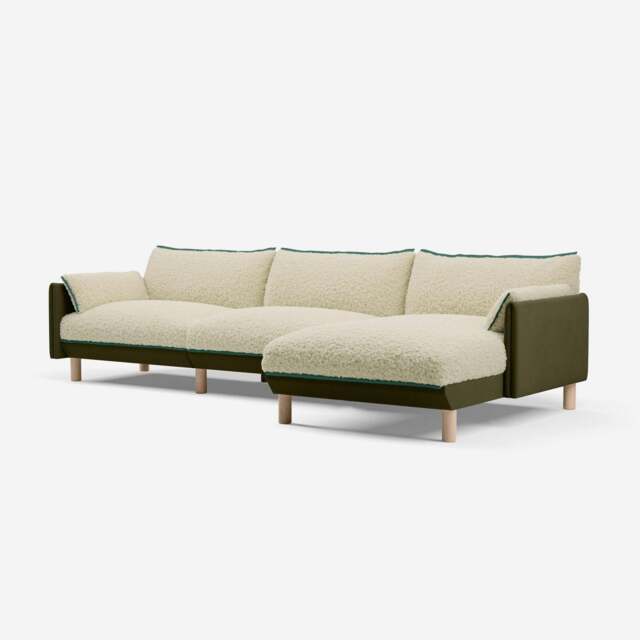 Cozy 5 Seater RH Chaise Sofa - Meadow Cotton - image 1