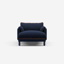 Cozy 1.5 Seater Chaise Sofa - Midnight Blue Velvet - thumbnail 3