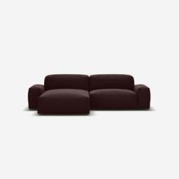 Float 3 Seater LH Chaise Sofa - Dark Brown Velvet - thumbnail 3