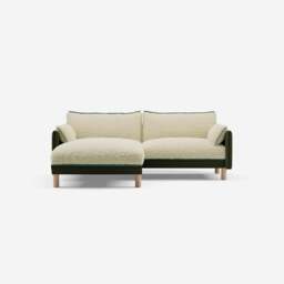 Cozy 3 Seater LH Chaise Sofa - Dark Green Velvet - thumbnail 3