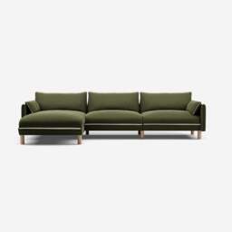 Cozy 5 Seater LH Chaise Sofa - Dark Green Velvet - thumbnail 4