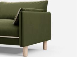 Cozy 5 Seater LH Chaise Sofa - Dark Green Velvet - thumbnail 3