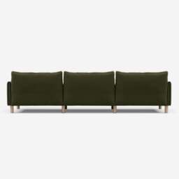 Cozy 5 Seater LH Chaise Sofa - Dark Green Velvet - thumbnail 5