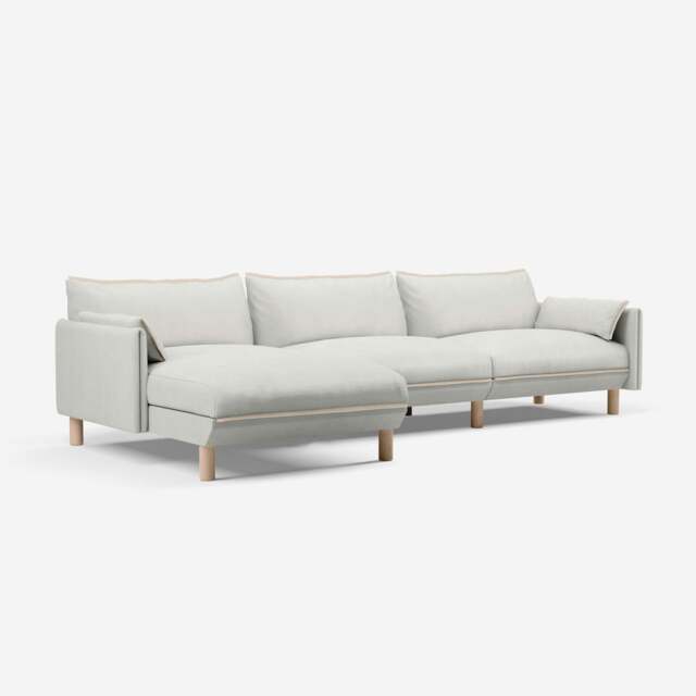 Cozy 5 Seater LH Chaise Sofa - Natural Cotton - image 1