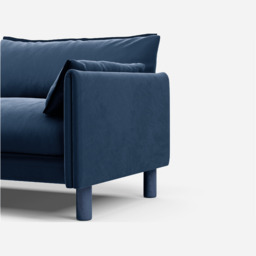 Cozy 3 Seater LH Chaise Sofa - Midnight Blue Velvet - thumbnail 3