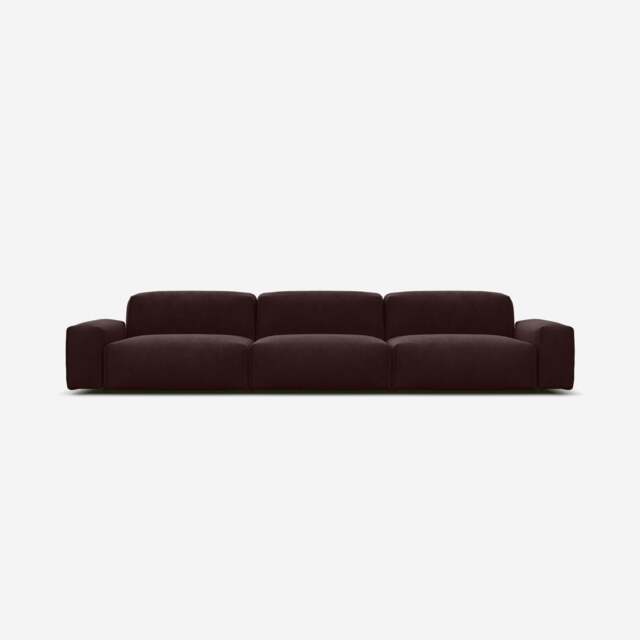 Float 5 Seater Sofa - Dark Brown Velvet - image 1