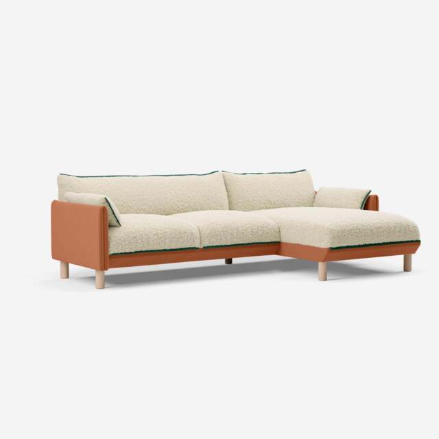 Cozy 4 Seater RH Chaise Sofa - Henna Cotton - image 1