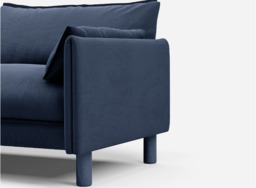 Cozy 5 Seater LH Chaise Sofa - Navy Cotton - thumbnail 2
