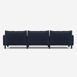 Cozy 5 Seater LH Chaise Sofa - Navy Cotton - thumbnail 4
