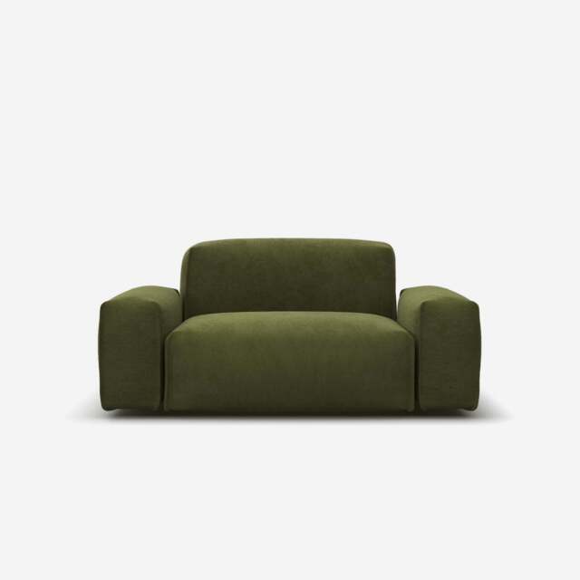 Float 1.5 Seater Sofa - Dark Green Velvet - image 1