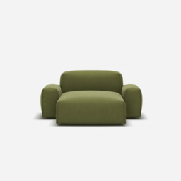 Float 1.5 Seater Chaise Sofa - Dark Green Velvet - thumbnail 3