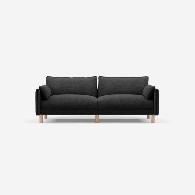 Cozy 3 Seater Sofa - Black Boucle - image 1