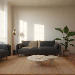 Cozy 3 Seater Sofa - Black Boucle - thumbnail 2