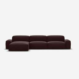 Float 5 Seater LH Chaise Sofa - Dark Brown Velvet - thumbnail 3