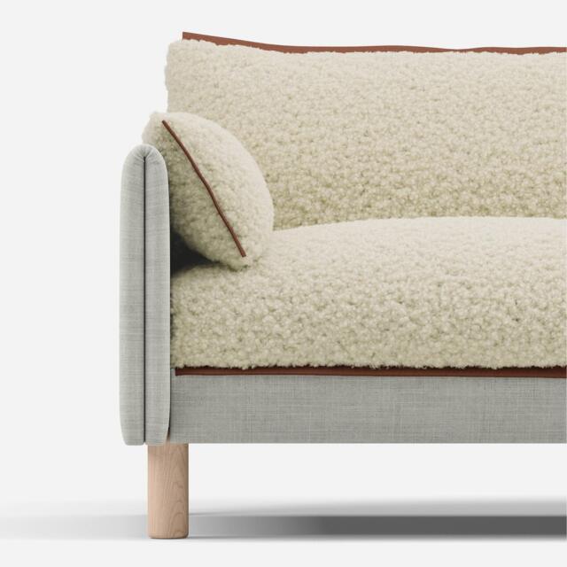 Cozy Cream Fleece Jacket - Brick Trim