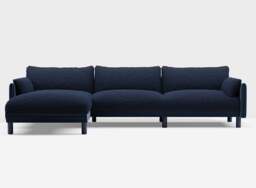Cozy 5 Seater LH Chaise Sofa - Midnight Blue Velvet - thumbnail 4