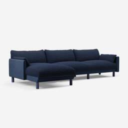 Cozy 5 Seater LH Chaise Sofa - Midnight Blue Velvet