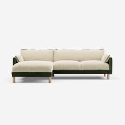 Cozy 4 Seater LH Chaise Sofa - Dark Green Velvet - thumbnail 3