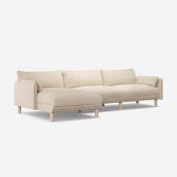 Cozy 5 Seater LH Chaise Sofa - Cream Textured Weave - thumbnail 1