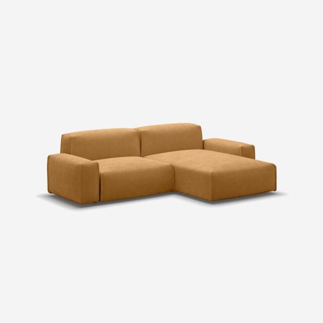 Float 3 Seater RH Chaise Sofa - Ochre Cotton - image 1